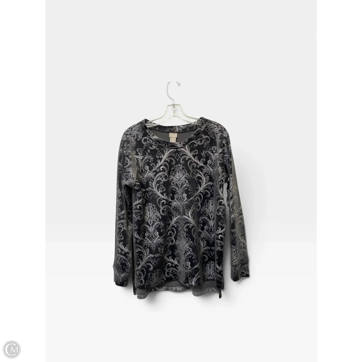 Sweatshirt Crewneck By Chicos In Grey, Size: 8