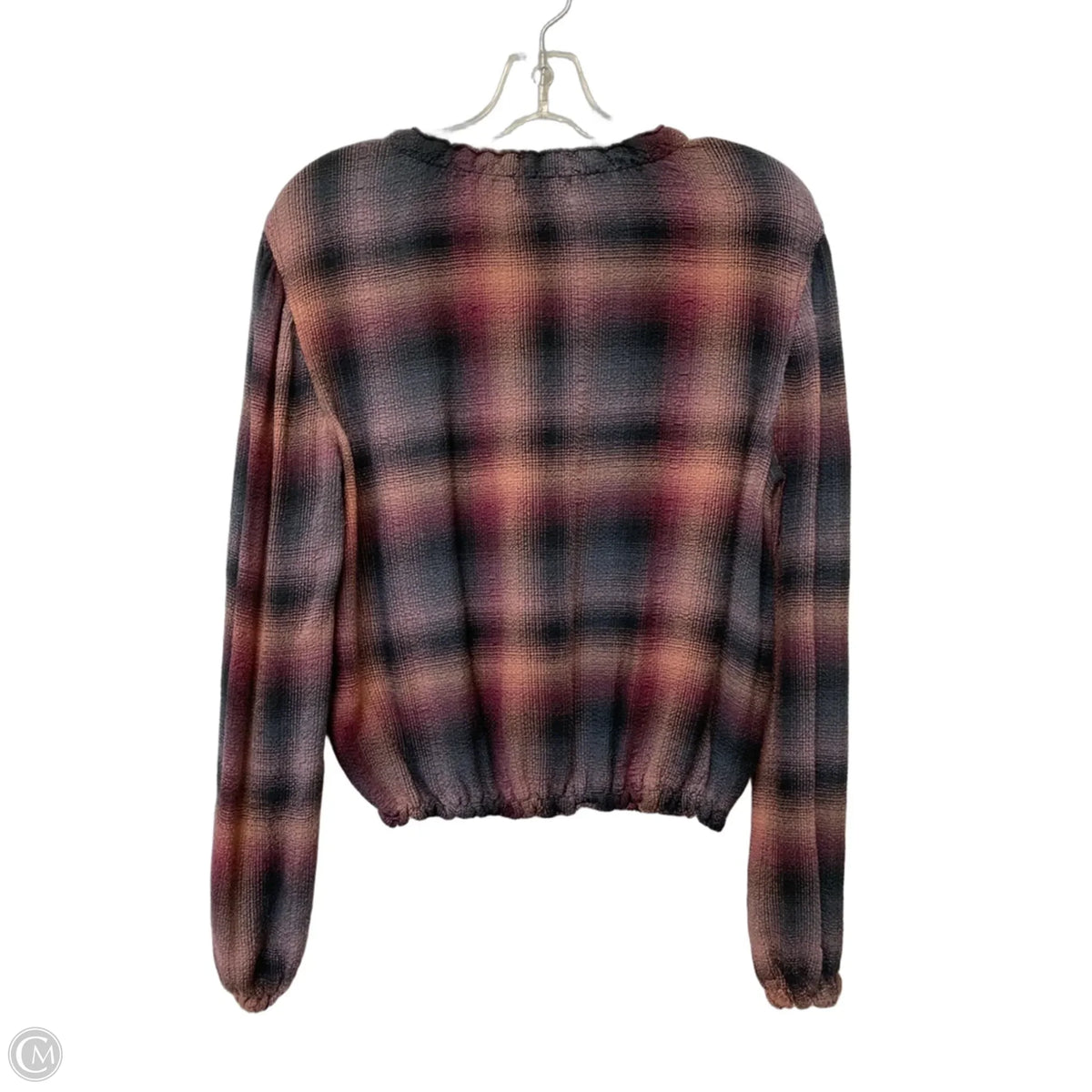 Top Long Sleeve By Bella Dahl In Plaid Pattern, Size: Xs
