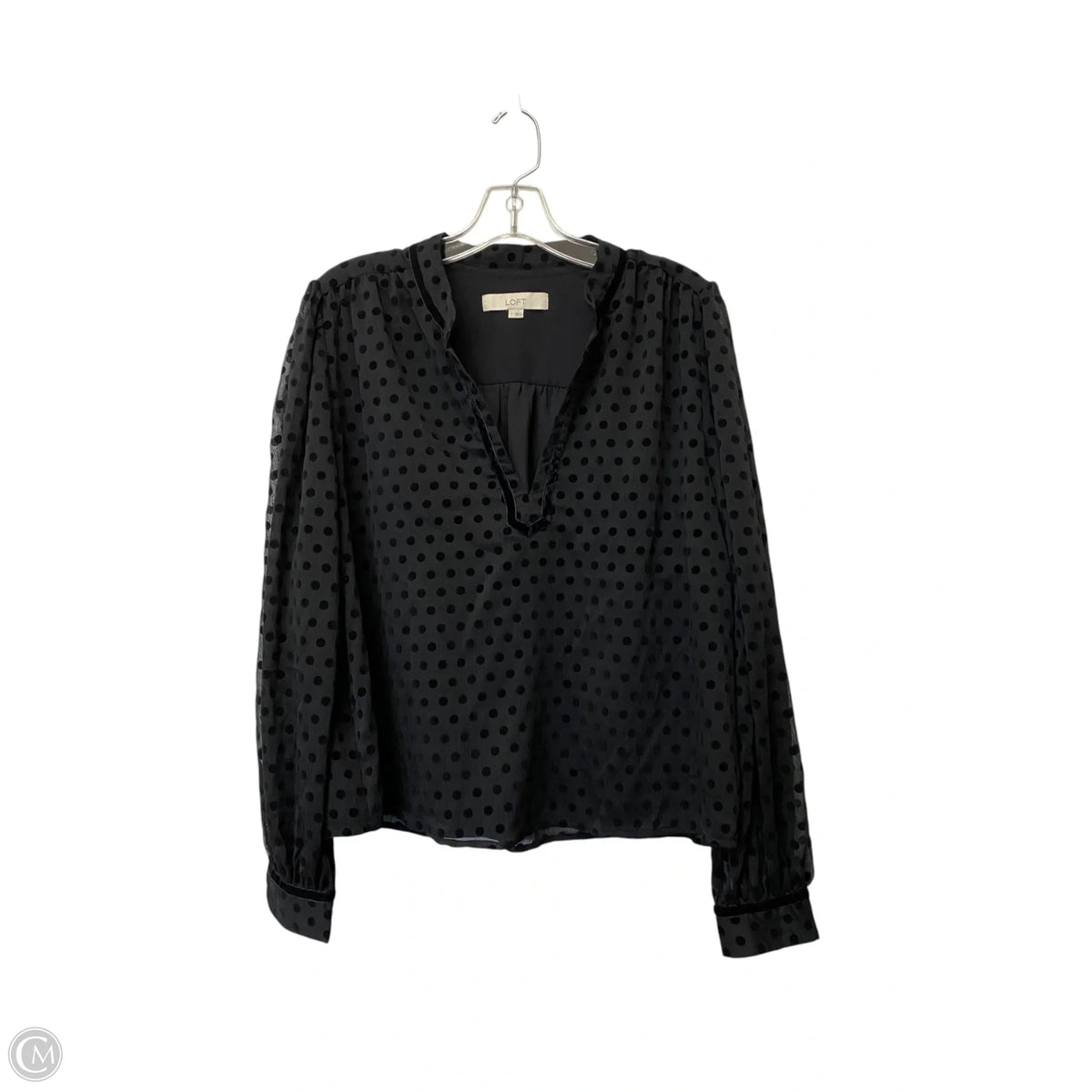 Top Long Sleeve By Loft In Black, Size: L