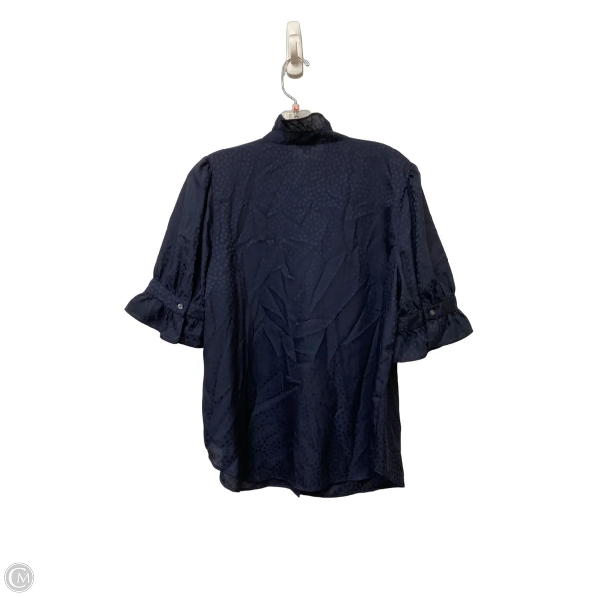 Top Short Sleeve By Ann Taylor In Navy, Size: Lp