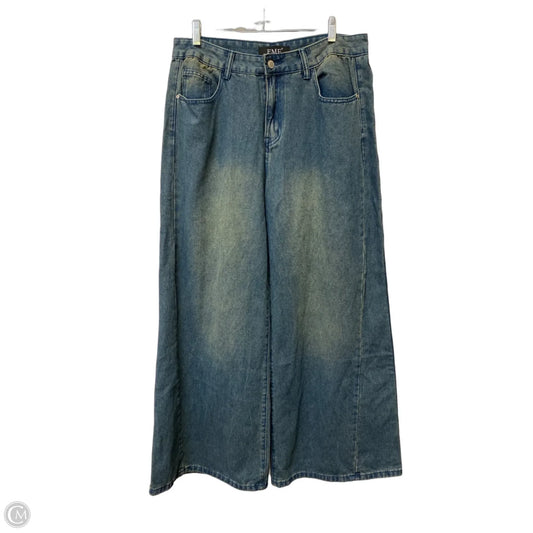 Jeans Wide Leg By Cme In Blue Denim, Size: Xl