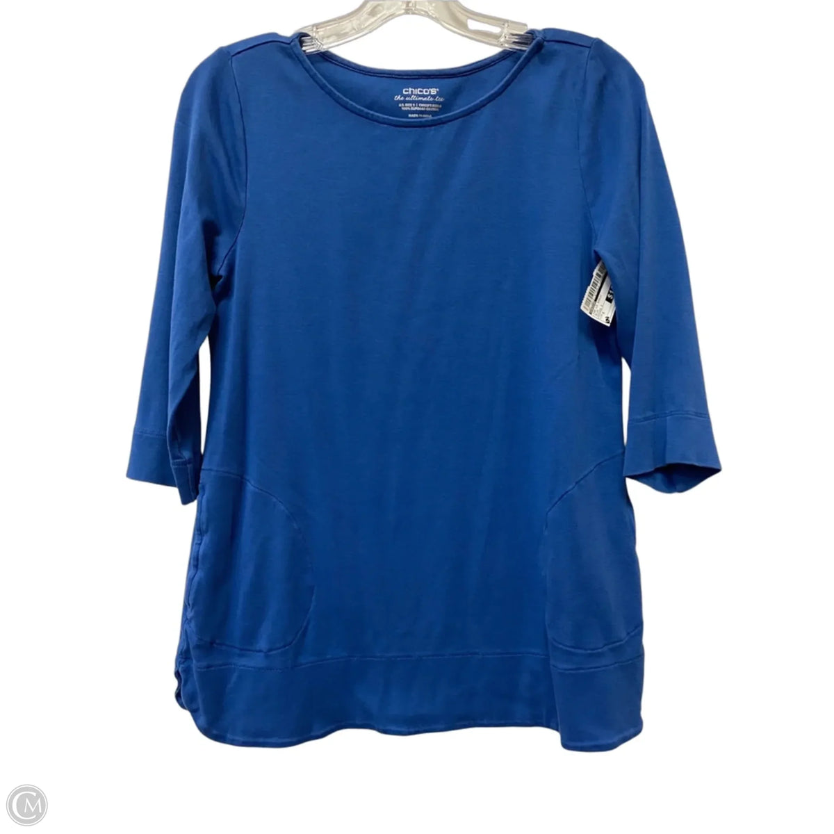 Top Long Sleeve Basic By Chicos In Blue, Size: S