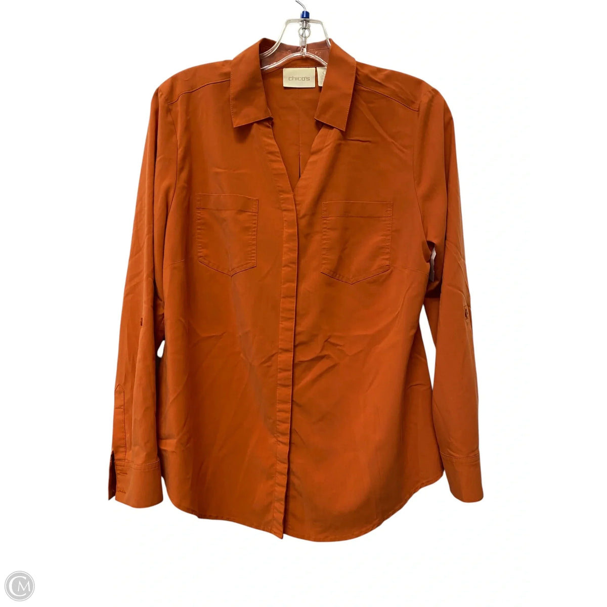 Top Long Sleeve By Chicos In Orange, Size: S