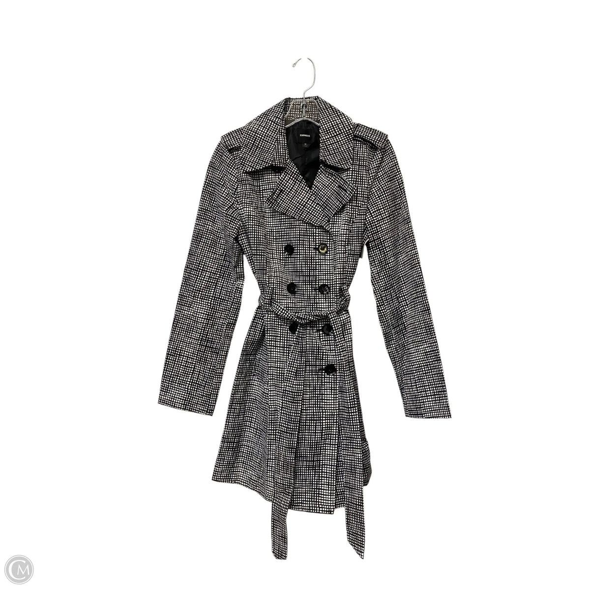 Coat Trench Coat By Express In Black, Size: M