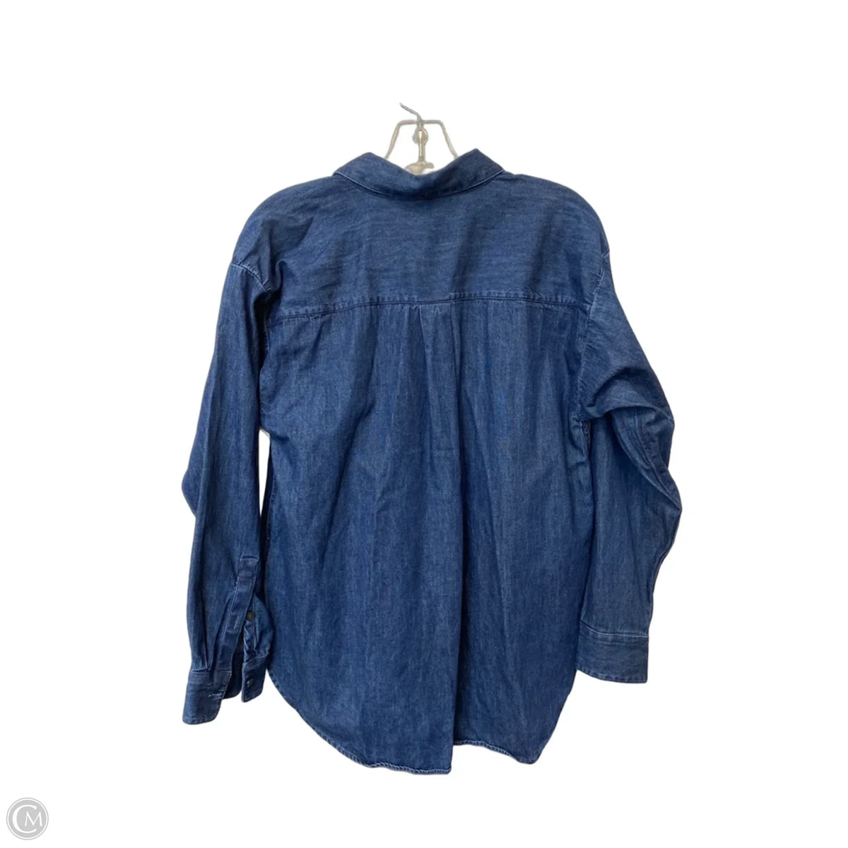 Top Long Sleeve Basic By Loft In Blue Denim, Size: S