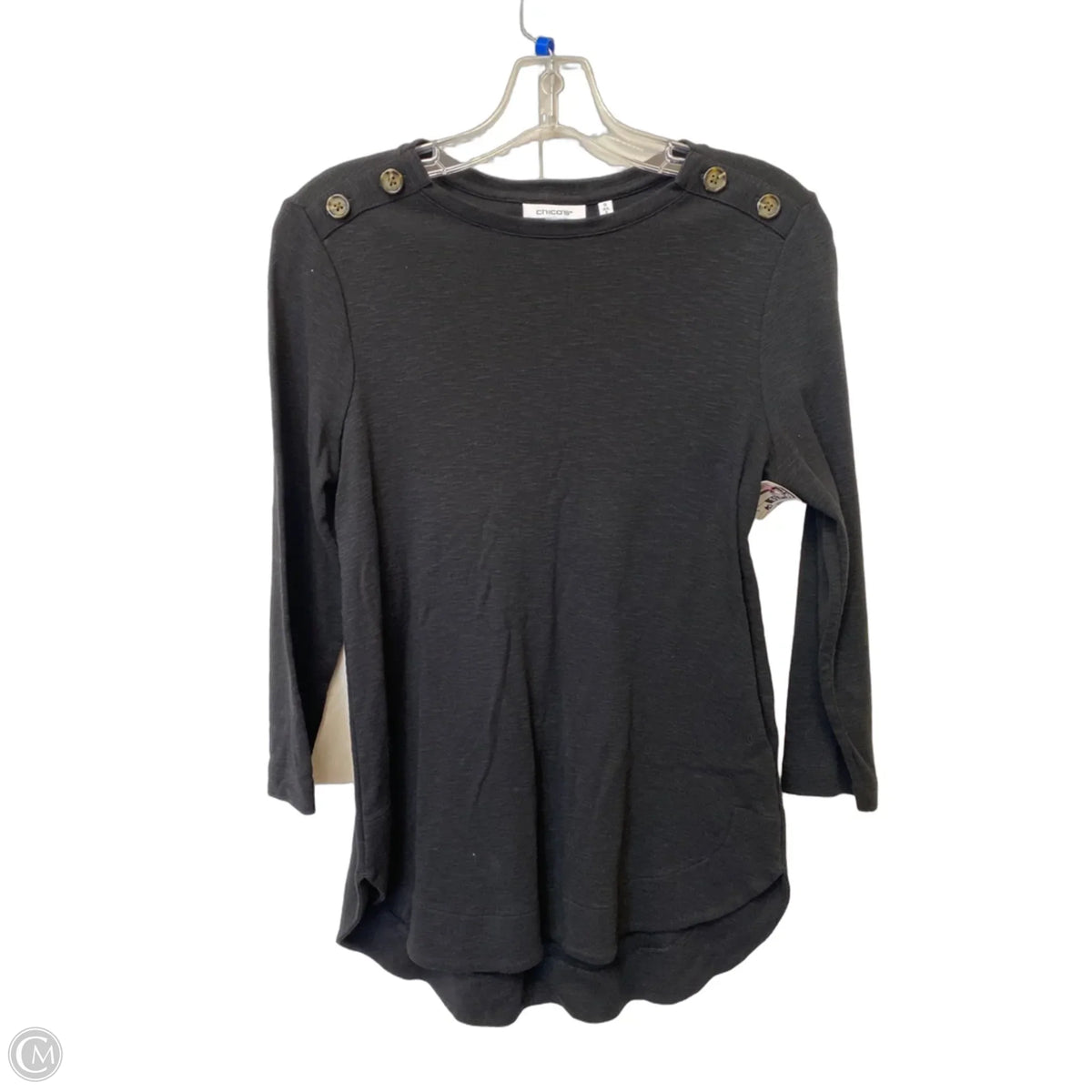 Tunic Long Sleeve By Chicos In Black, Size: S