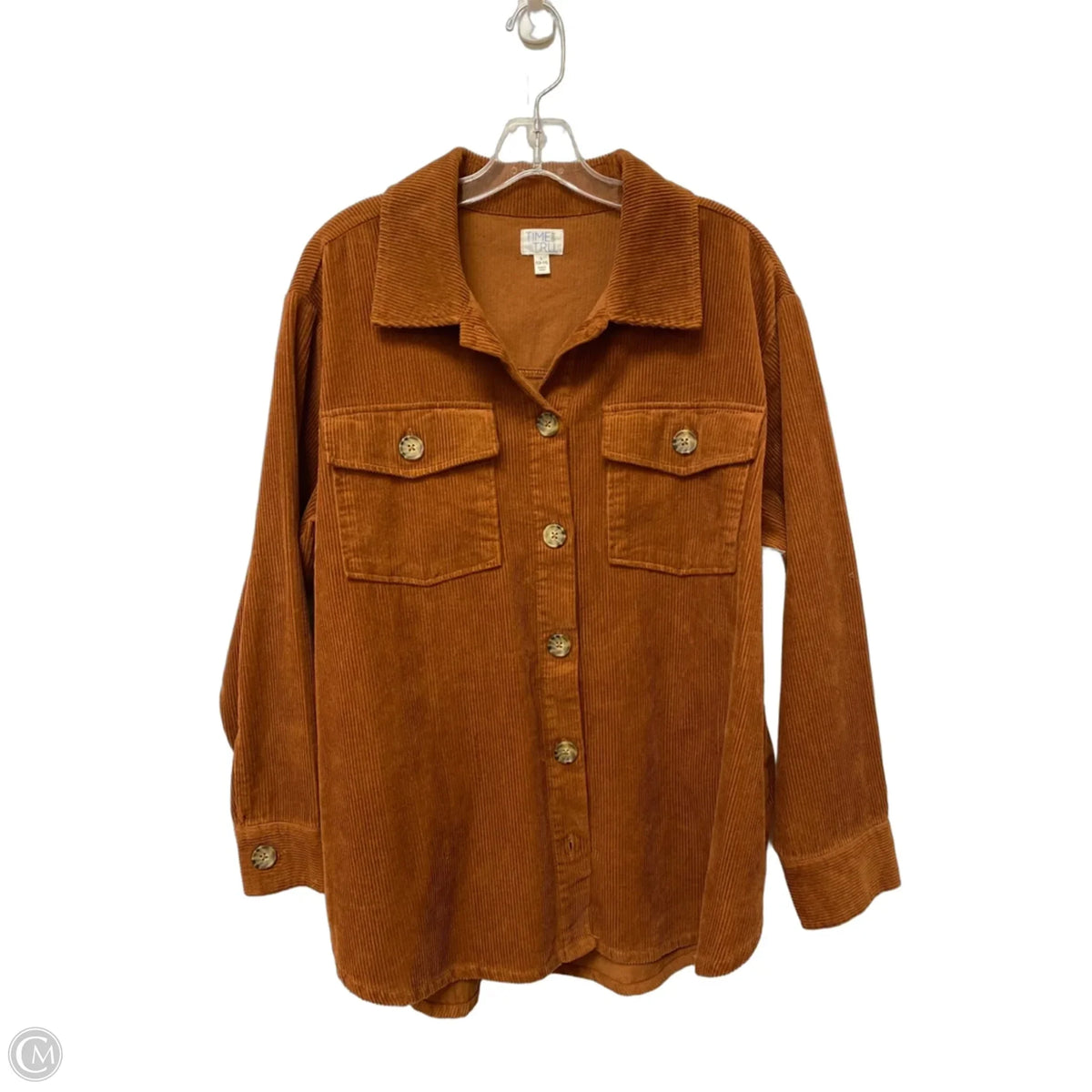 Jacket Shirt By Time And Tru In Orange, Size: L
