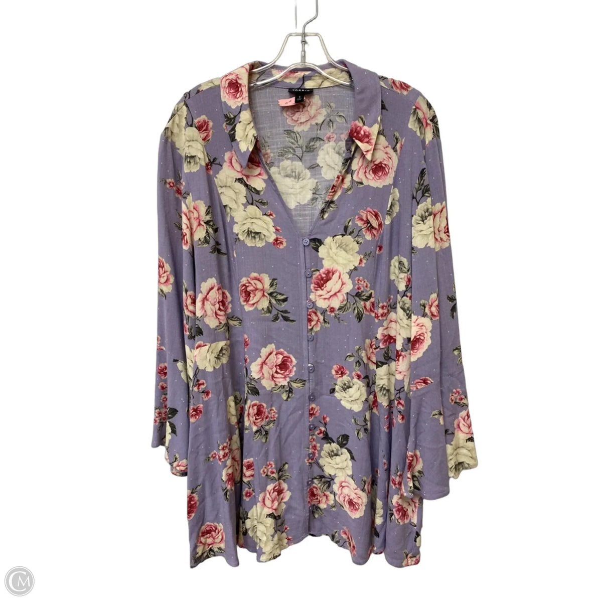 Top Long Sleeve By Torrid In Purple, Size: 3x