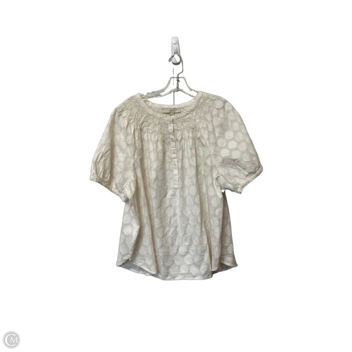 Top Short Sleeve By Loft In White, Size: Xl