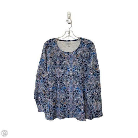 Top Long Sleeve By Croft And Barrow In Paisley Print, Size: 1x