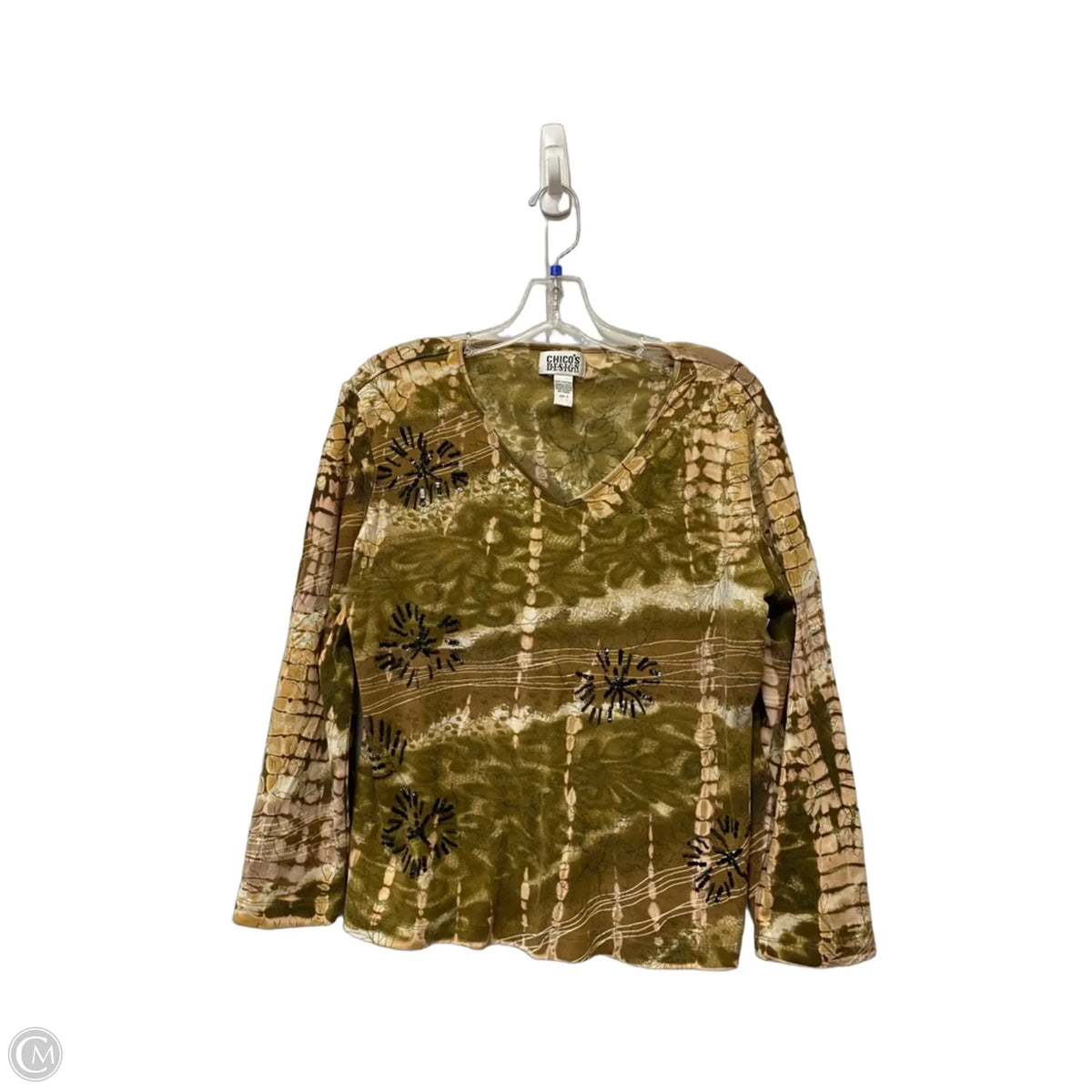 Top Long Sleeve By Chicos In Green, Size: L