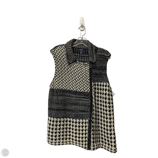 Vest Sweater By Chaps In Black & Cream, Size: Xl