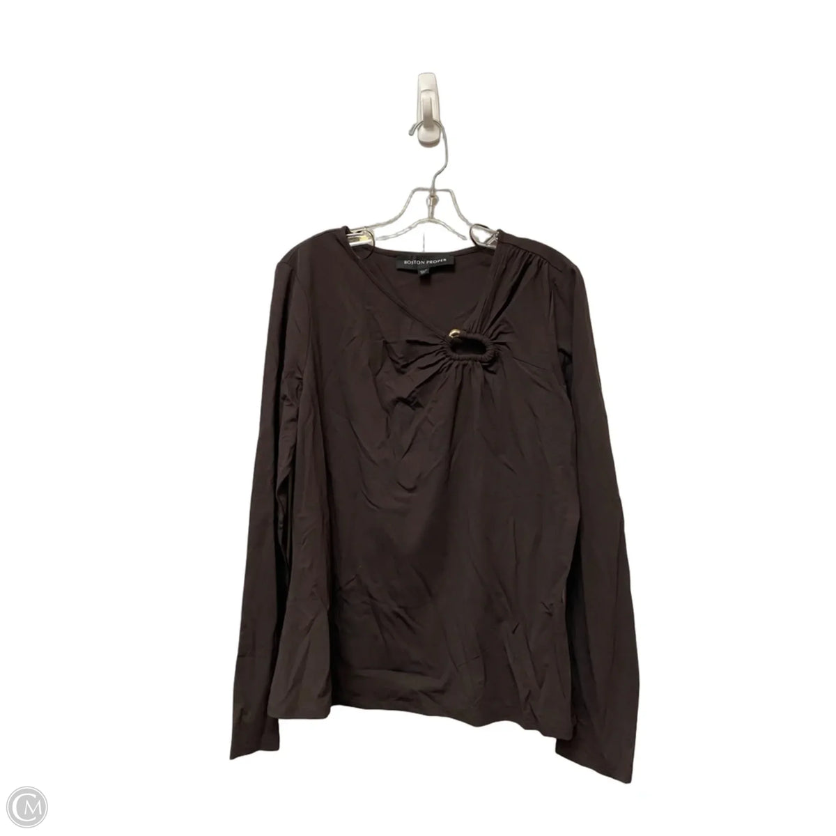 Top Long Sleeve By Boston Proper In Brown, Size: Xl