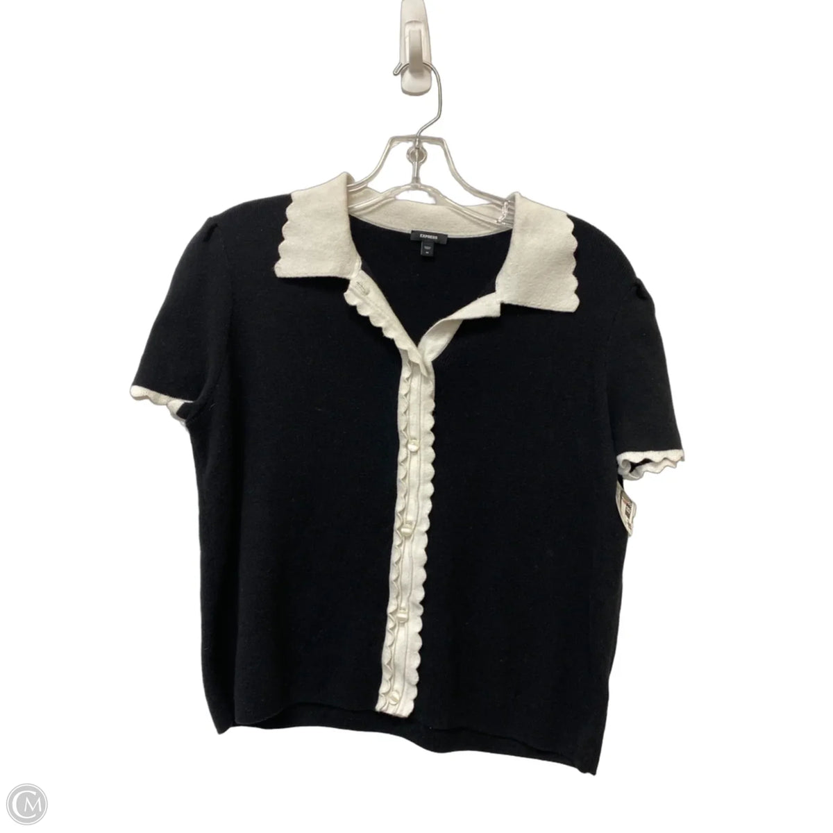 Top Short Sleeve By Express In Black, Size: M