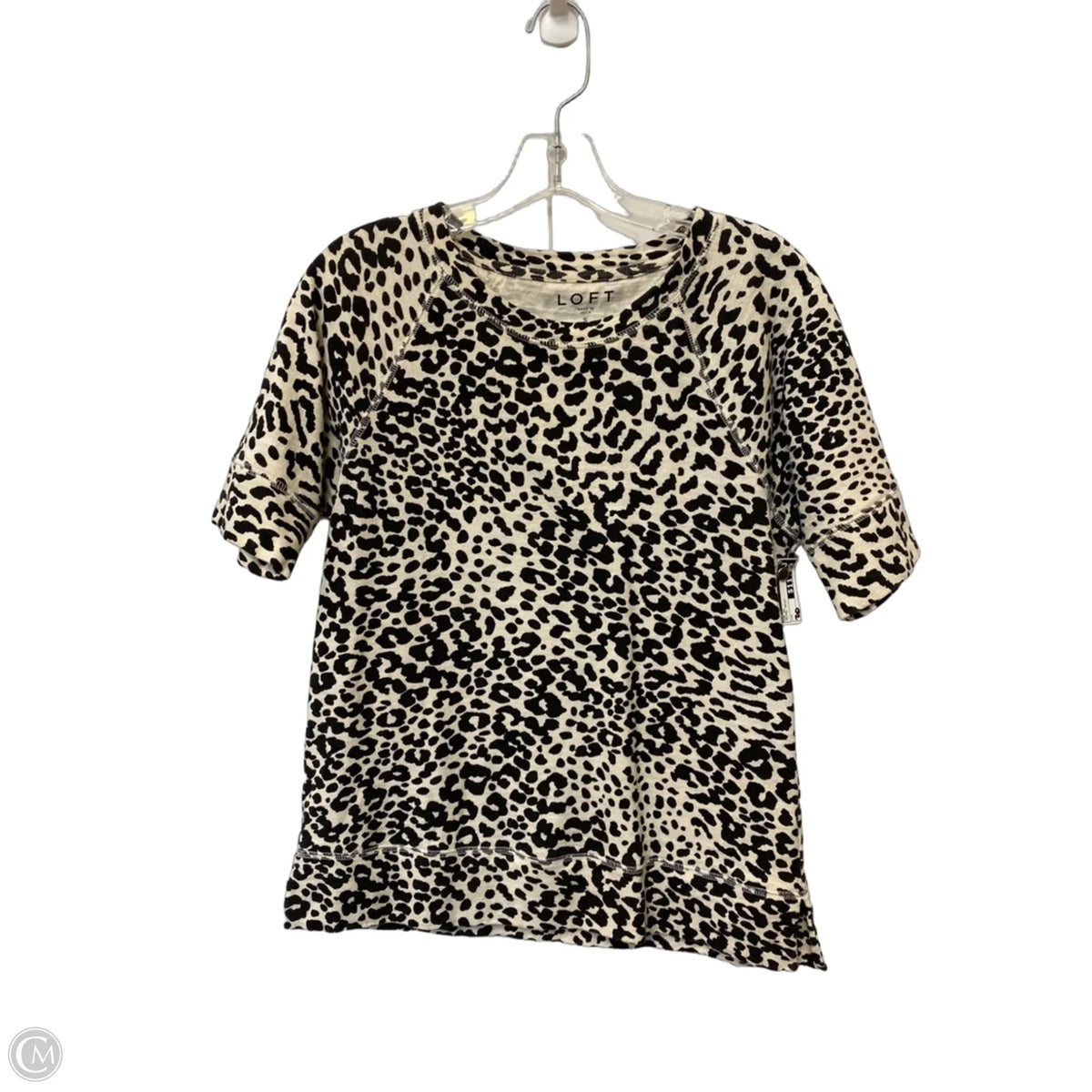 Top Short Sleeve By Loft In Animal Print