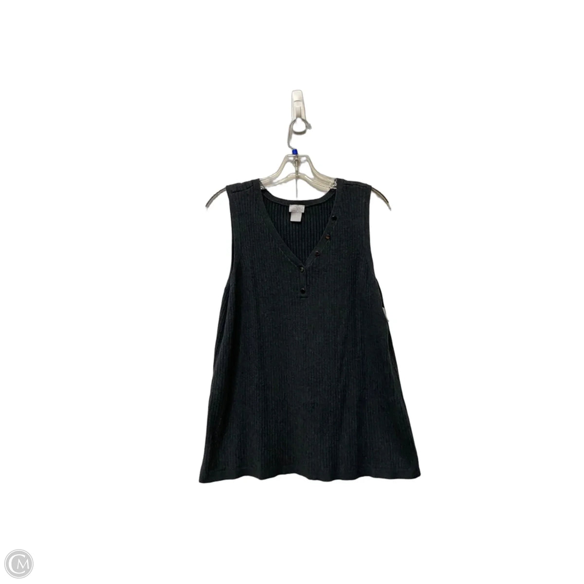 Top Sleeveless By Chicos In Grey, Size: L