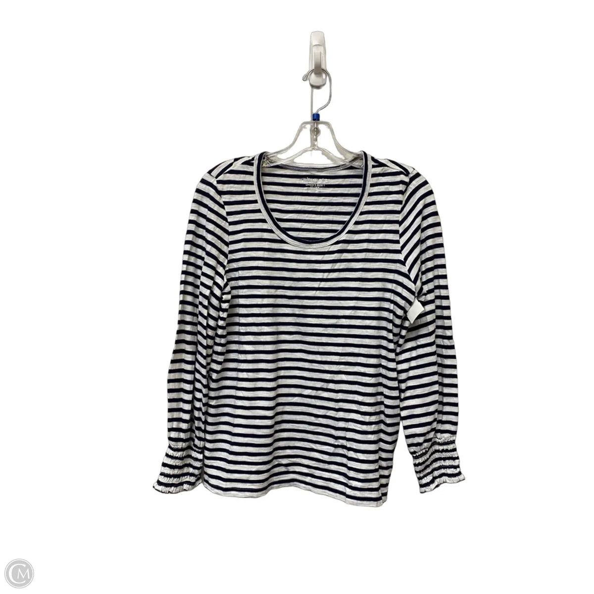 Top Long Sleeve Basic By Chicos In Striped Pattern, Size: M