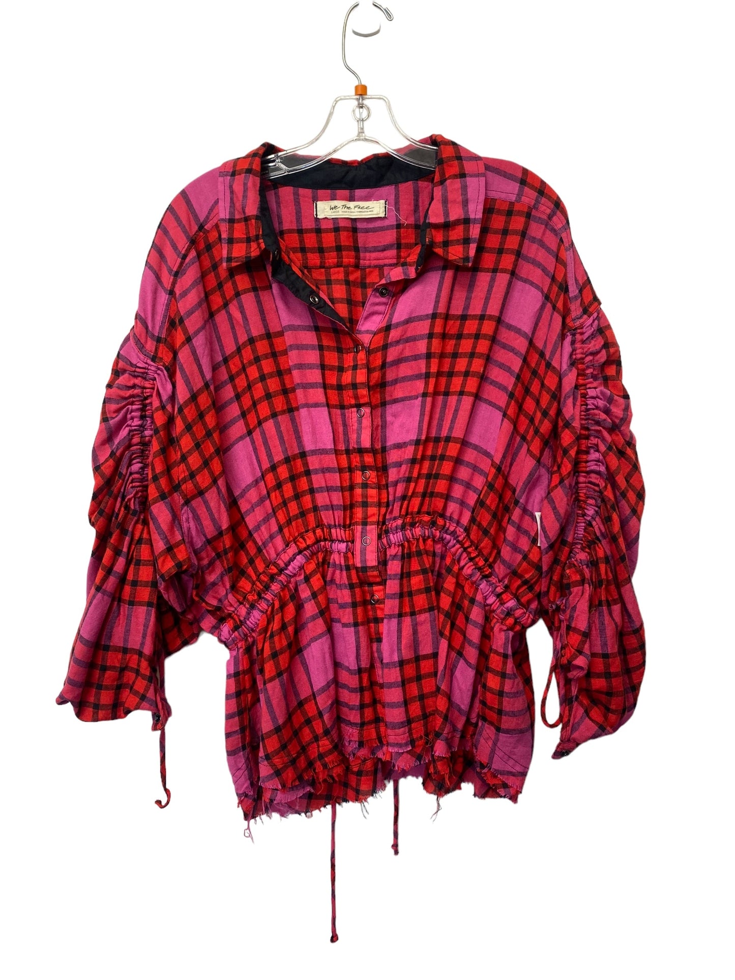 Plaid Pattern Top Long Sleeve We The Free, Size L