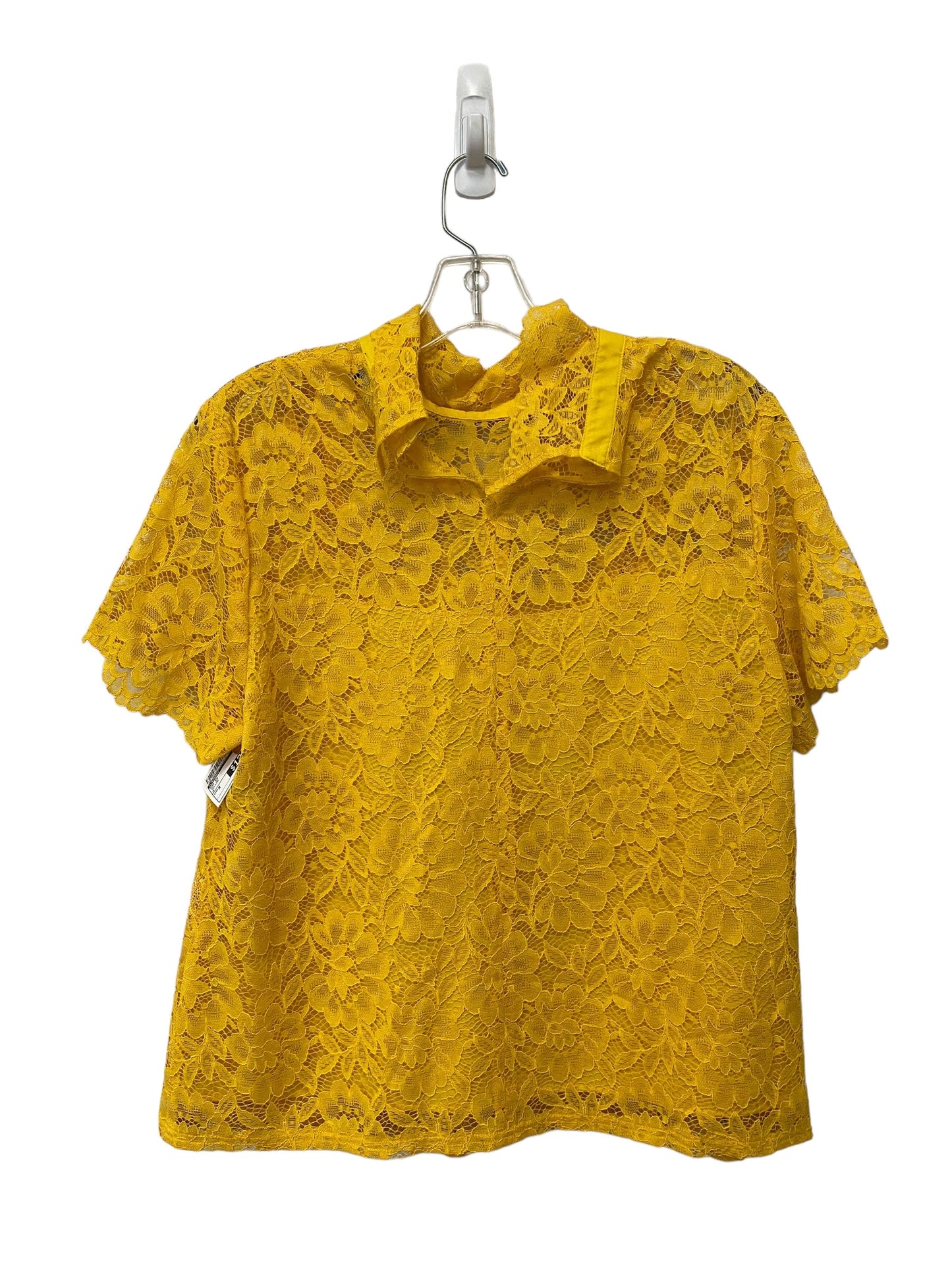 Yellow Top Short Sleeve Laundry, Size M