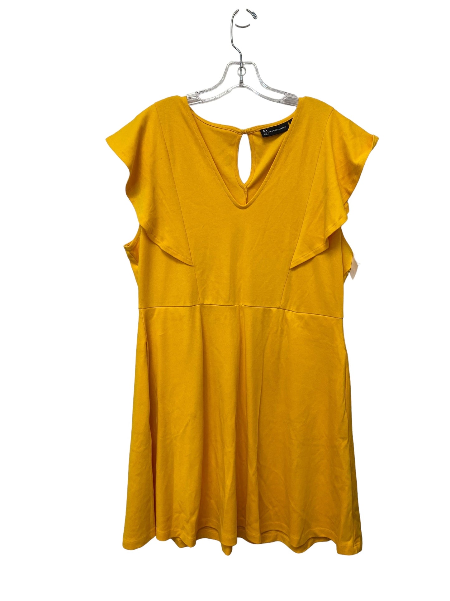 Yellow Dress Casual Short Clothes Mentor, Size Xl