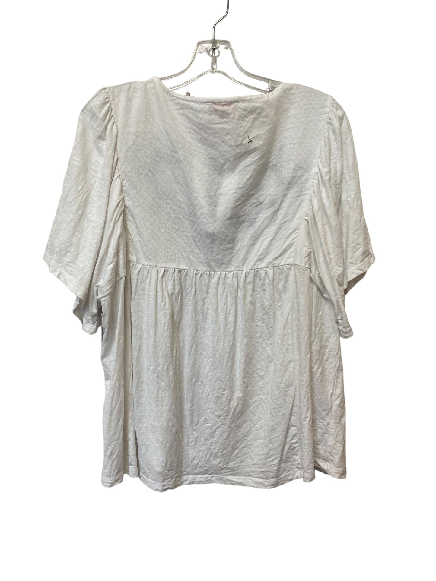 White Top Short Sleeve Knox Rose, Size L