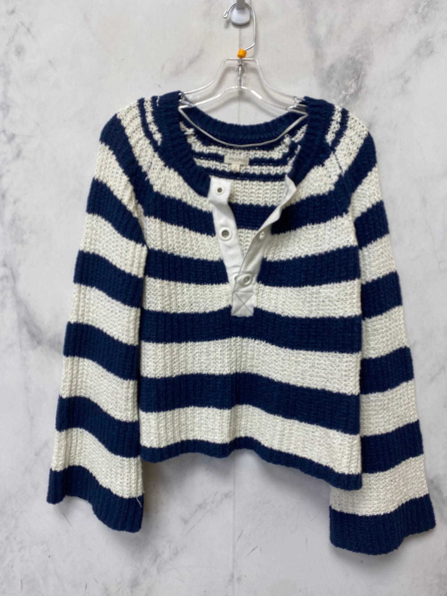 Sweater By Pilcro In Blue & White, Size: M