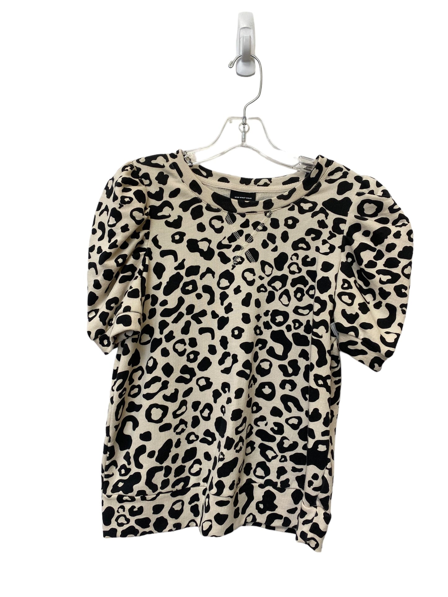 Animal Print Top Short Sleeve Who What Wear, Size S