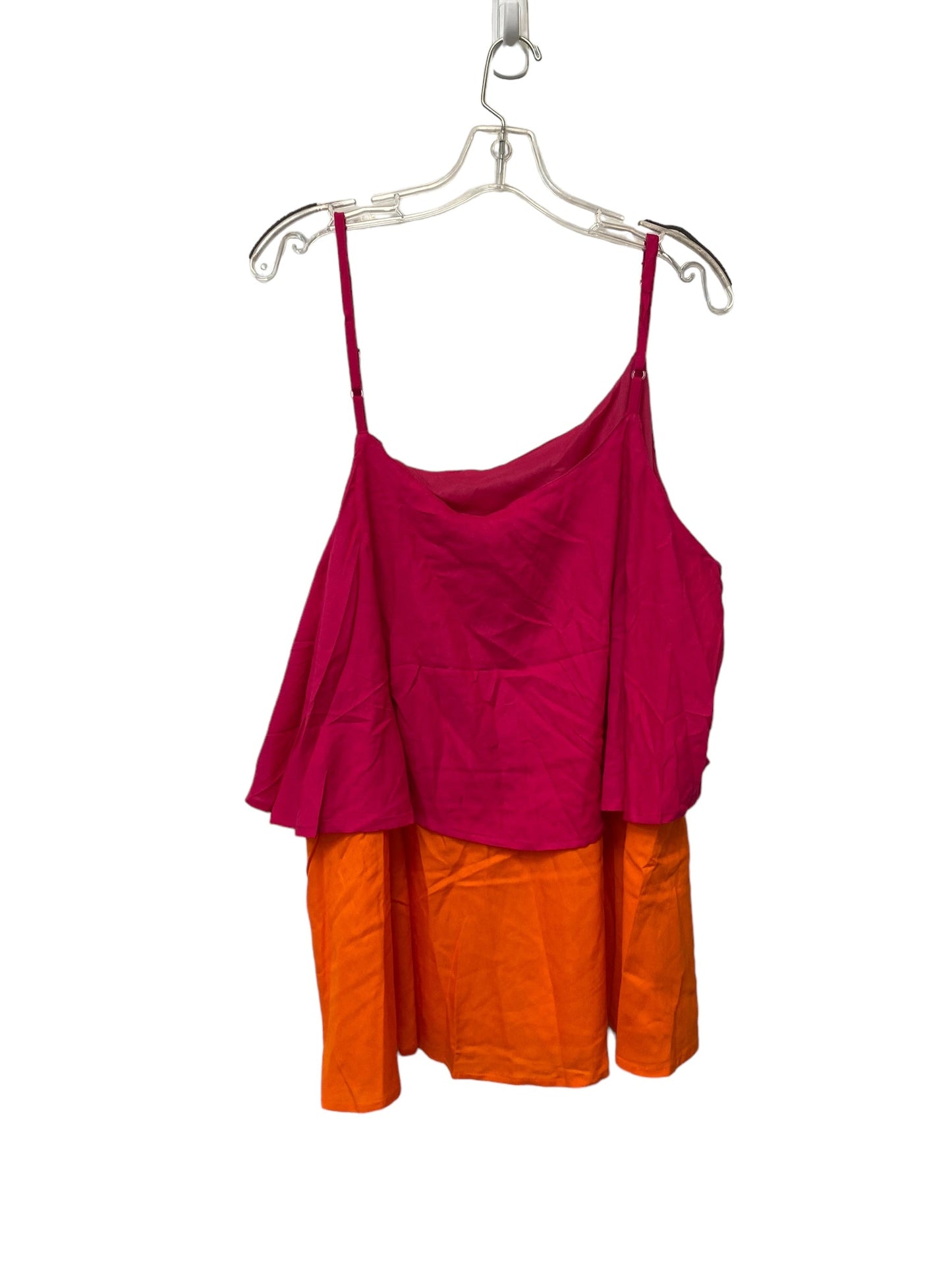 Orange & Pink Top Sleeveless Clothes Mentor, Size 3x