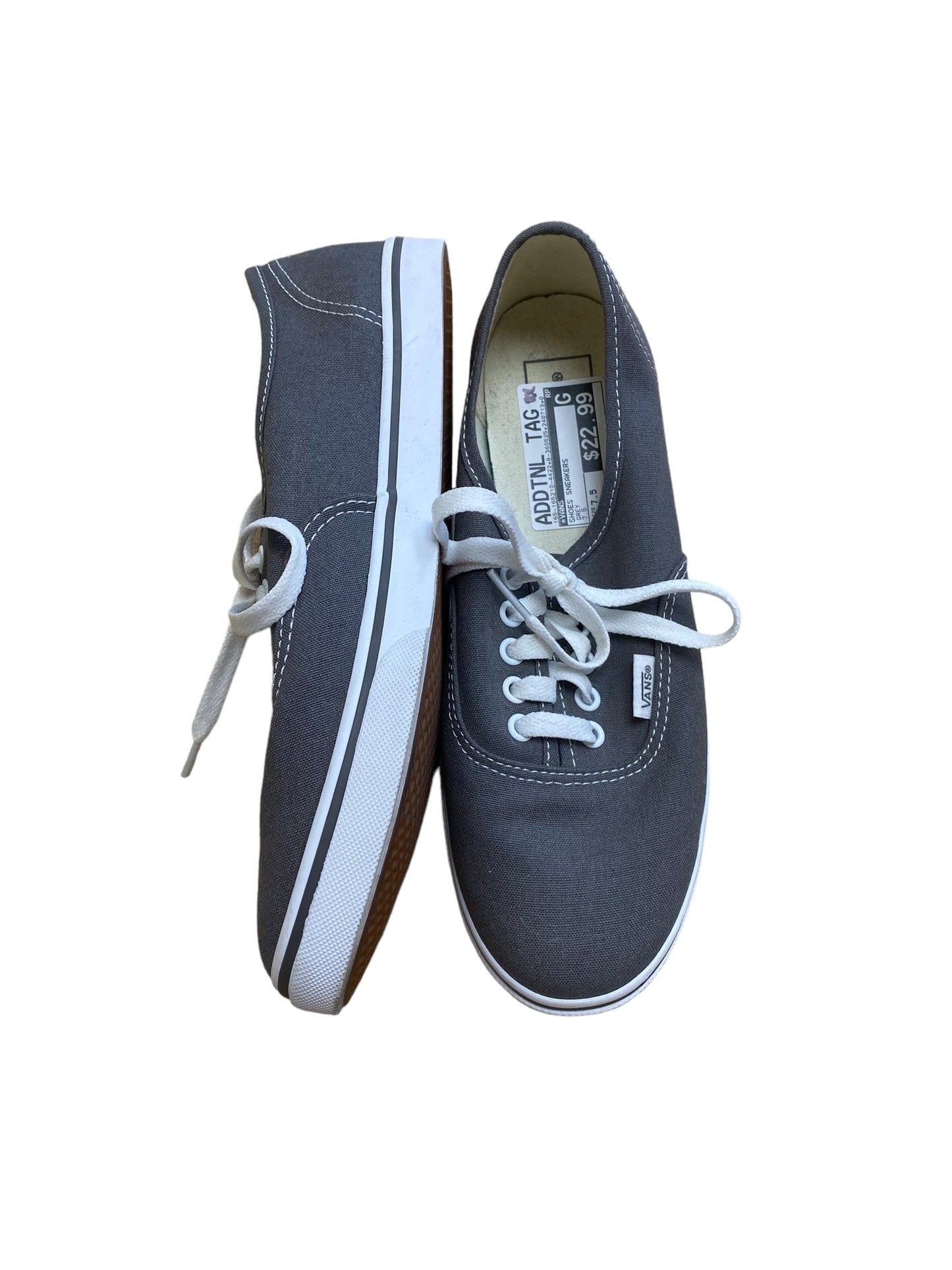 Grey Shoes Sneakers Vans, Size 7.5
