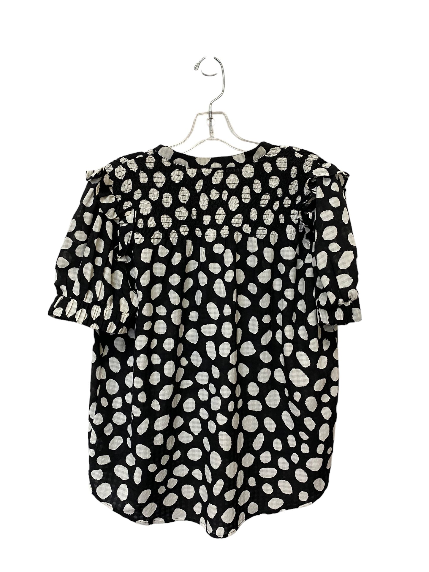 Black & White Top Short Sleeve Ann Taylor, Size M