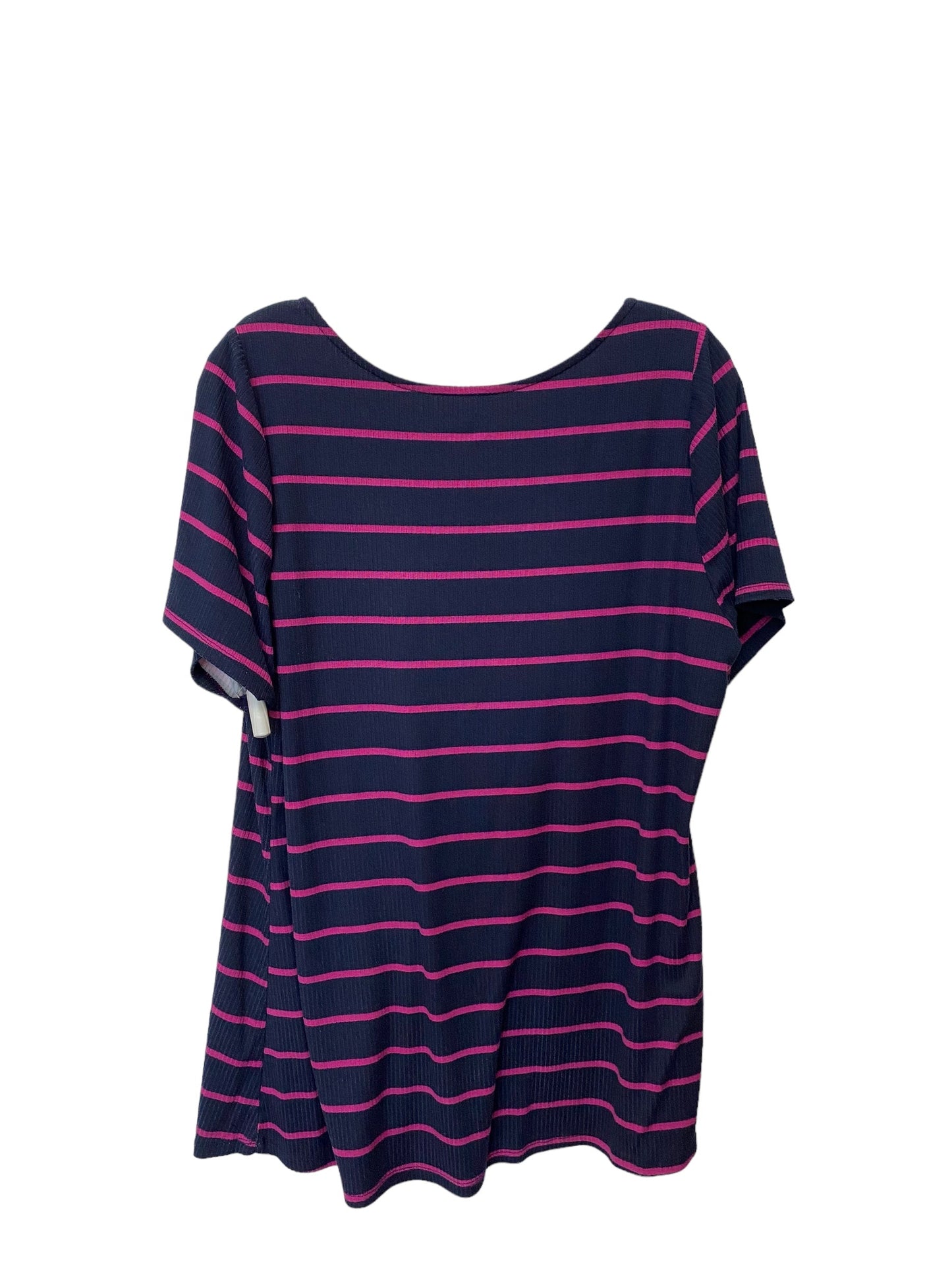 Striped Pattern Top Short Sleeve Lane Bryant, Size 18