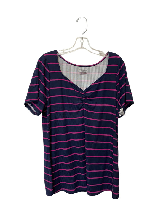 Striped Pattern Top Short Sleeve Lane Bryant, Size 18