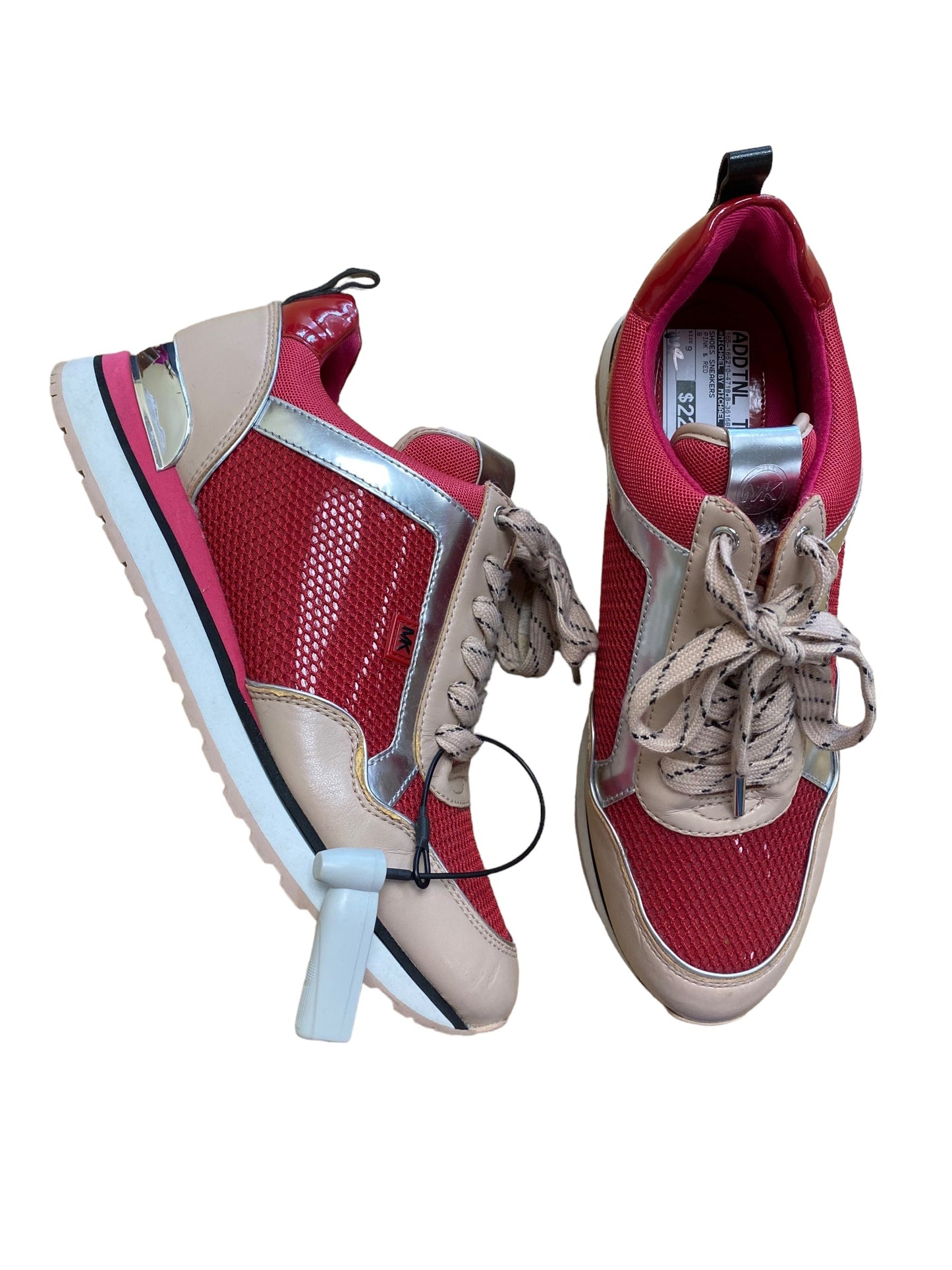 Pink & Red Shoes Sneakers Michael By Michael Kors, Size 9