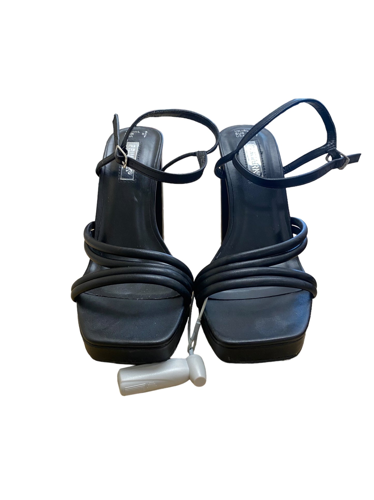 Black Shoes Heels Block Primark, Size 7