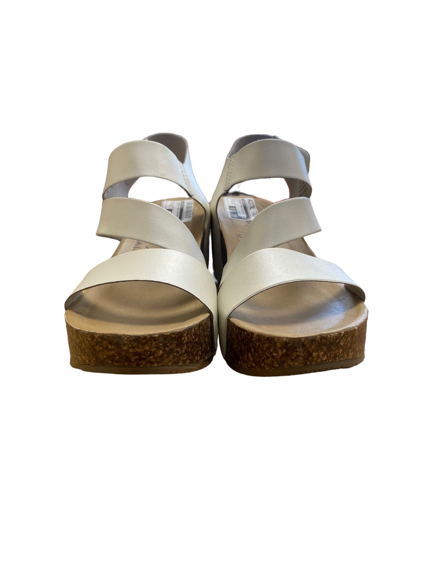 White Sandals Heels Platform Blowfish, Size 9.5