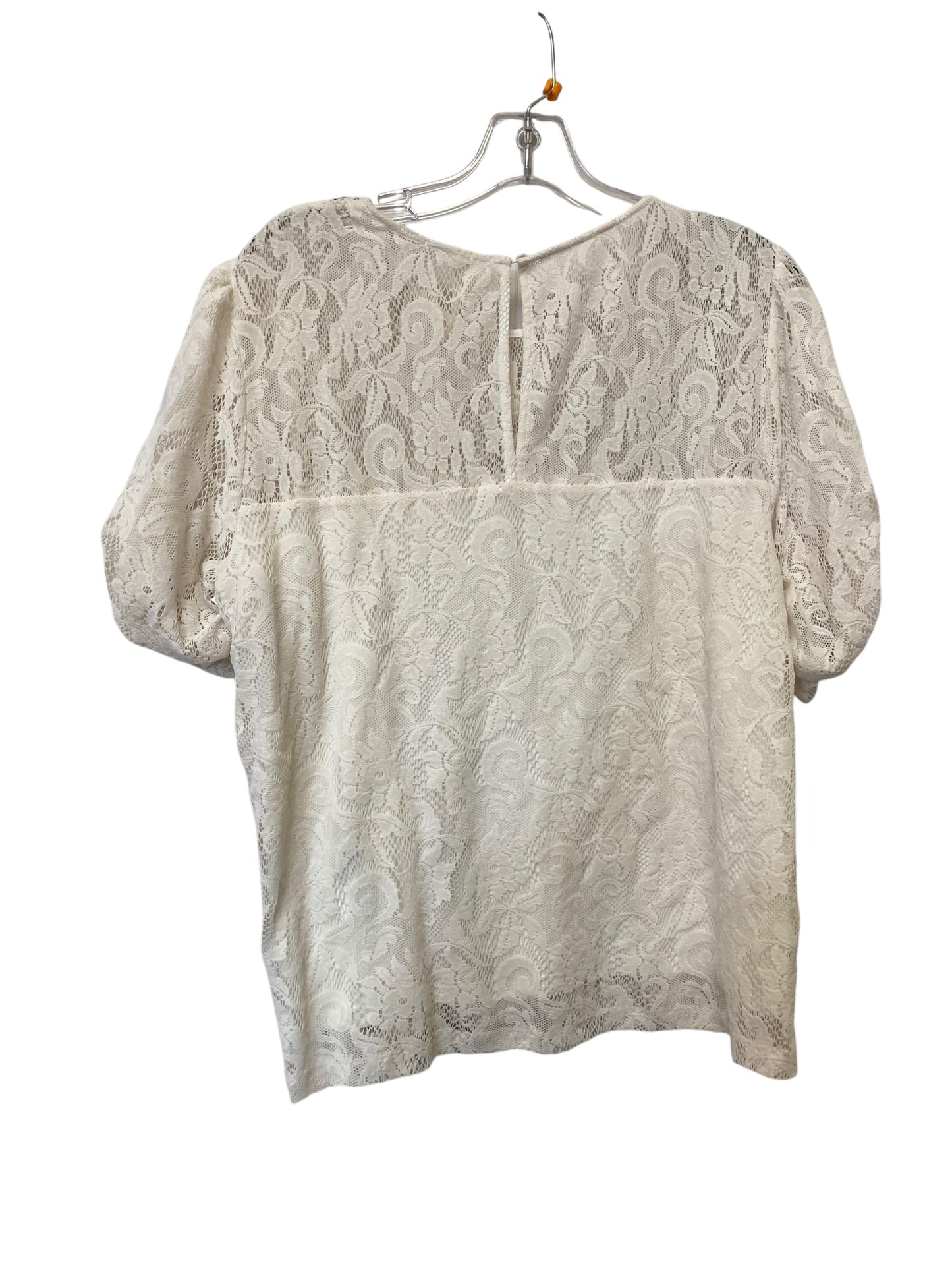 Top Short Sleeve By Anthropologie In Cream, Size: L