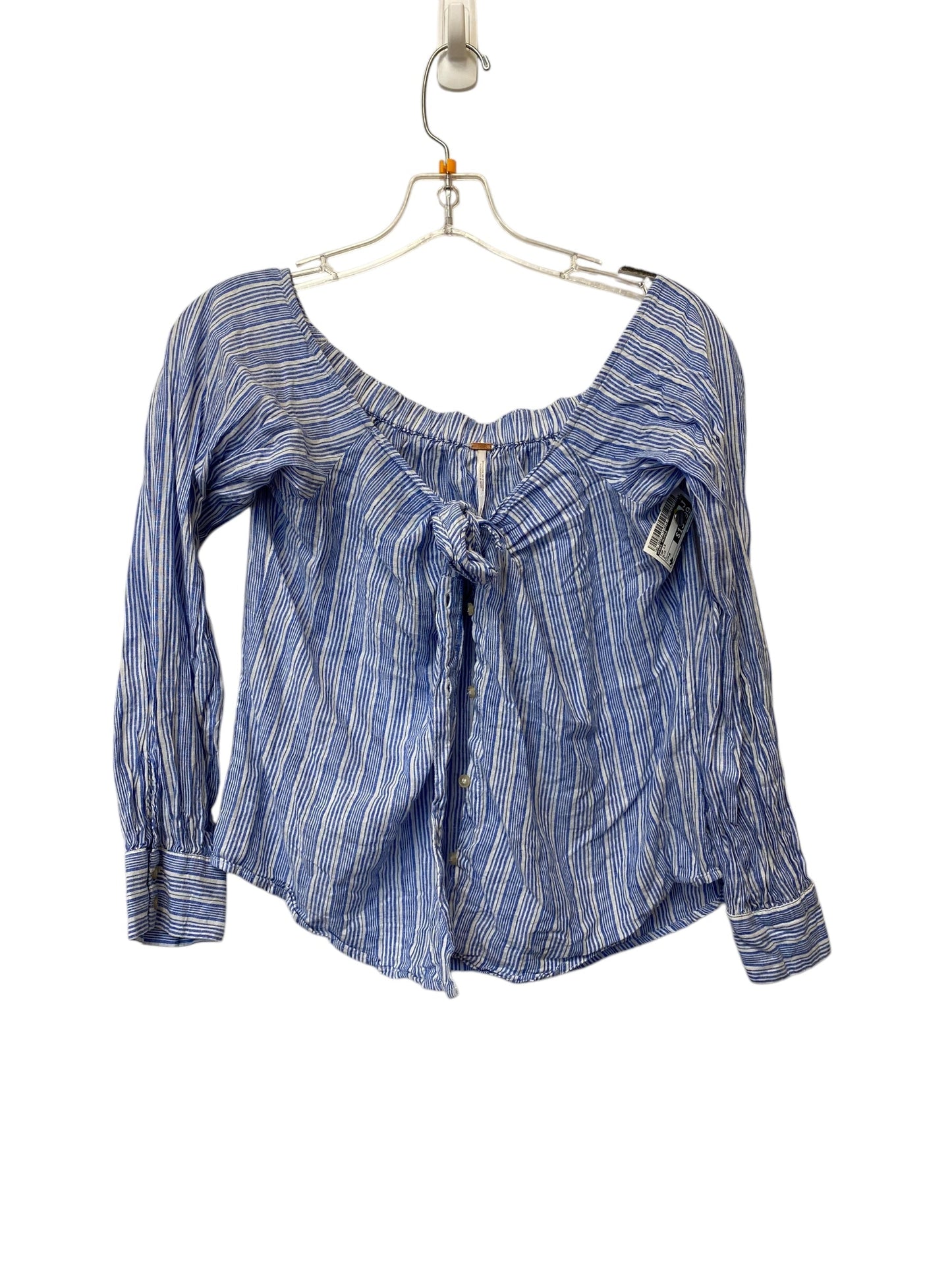 Top Long Sleeve By Free People In Blue, Size: M