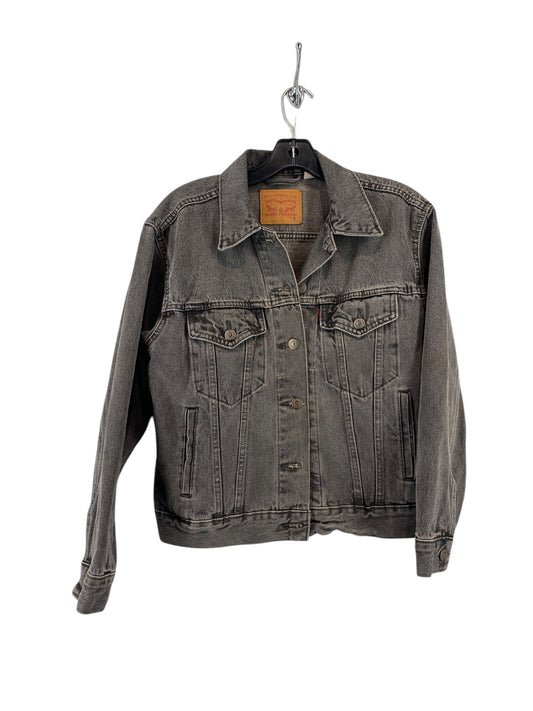 Jacket Denim By Levis In Grey Denim, Size: S