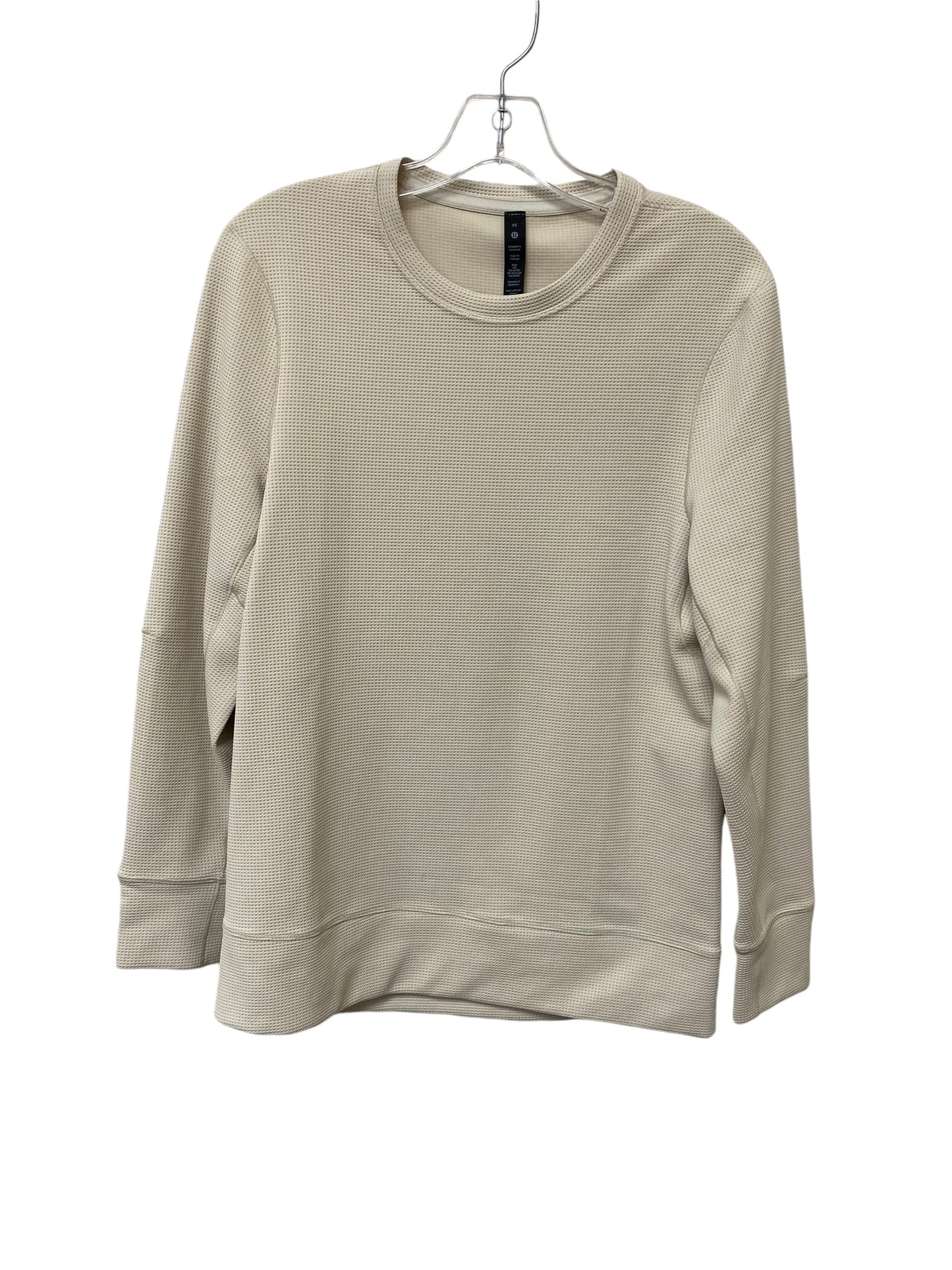 Athletic Top Long Sleeve Crewneck By Lululemon In Cream, Size: Xs