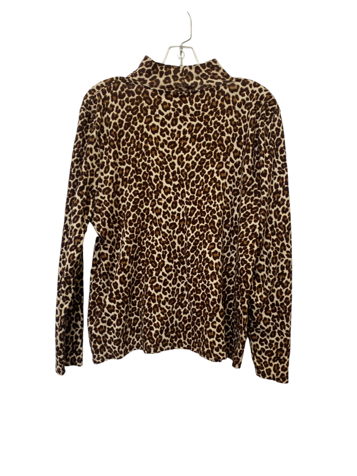 Top Long Sleeve By Charter Club In Animal Print, Size: Xl