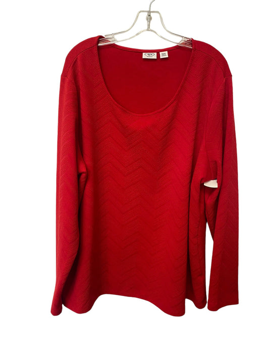 Top Long Sleeve By Cato In Red, Size: 22