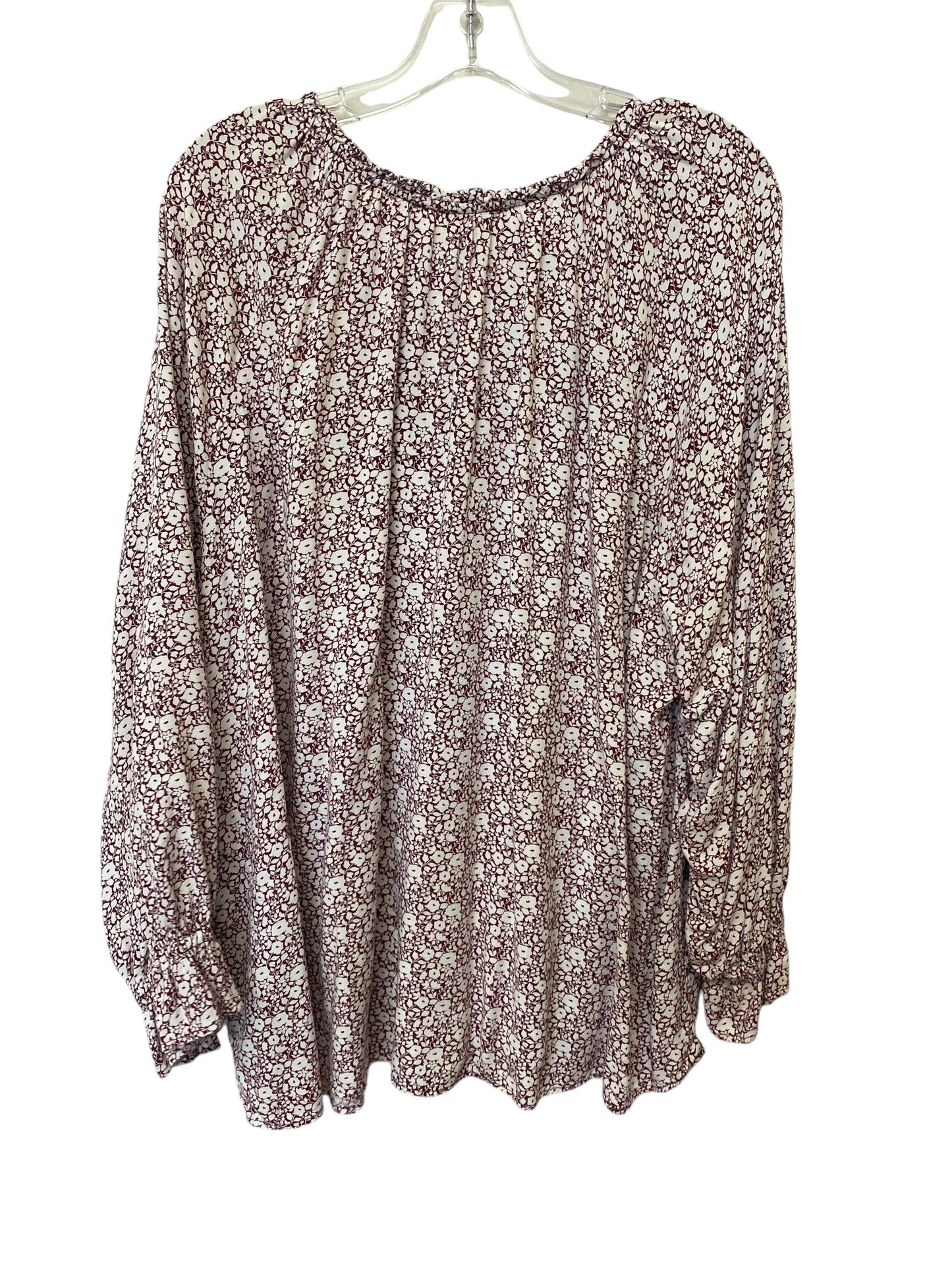 Top Long Sleeve By C And C In Floral Print, Size: 3x