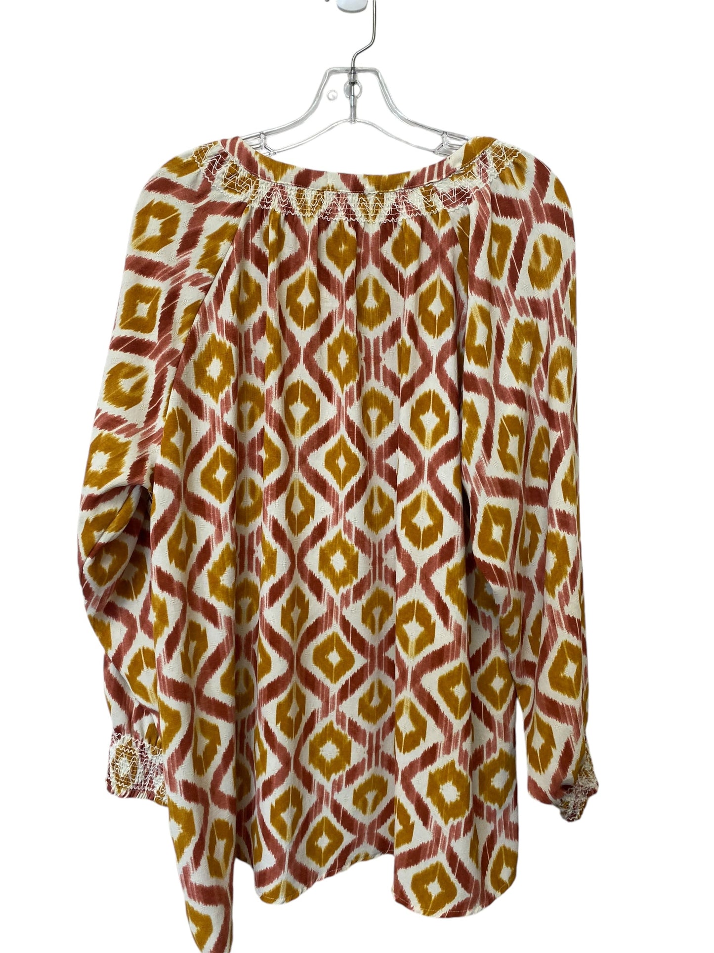 Top Long Sleeve By Ava & Viv In Snakeskin Print, Size: 2x