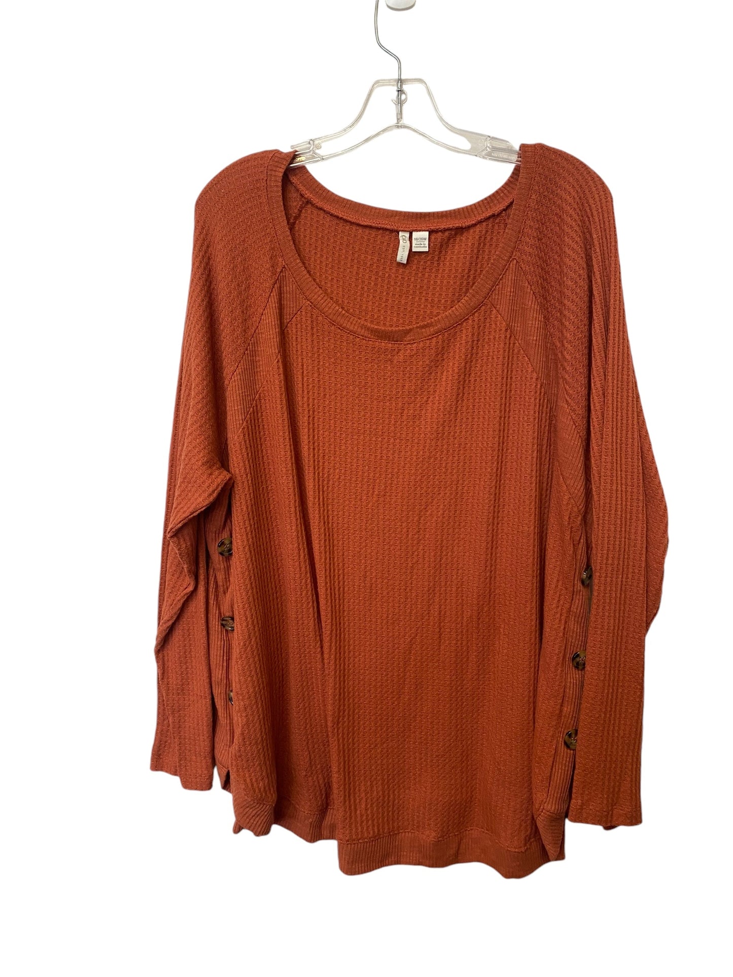 Top Long Sleeve By Cato In Orange, Size: 18