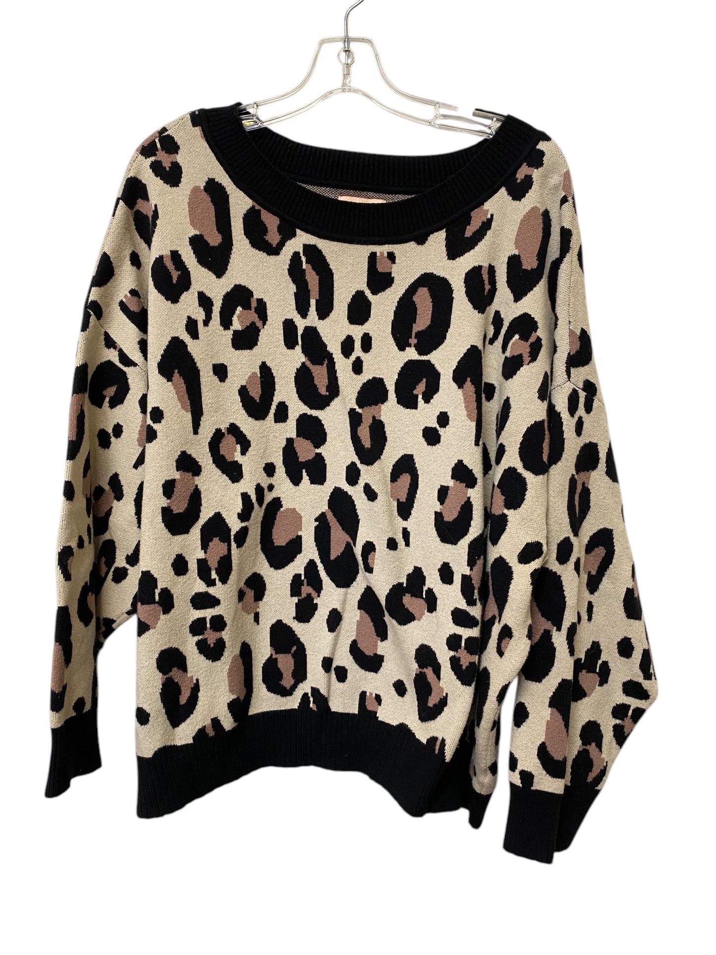 Sweater By Evri In Animal Print, Size: 3x