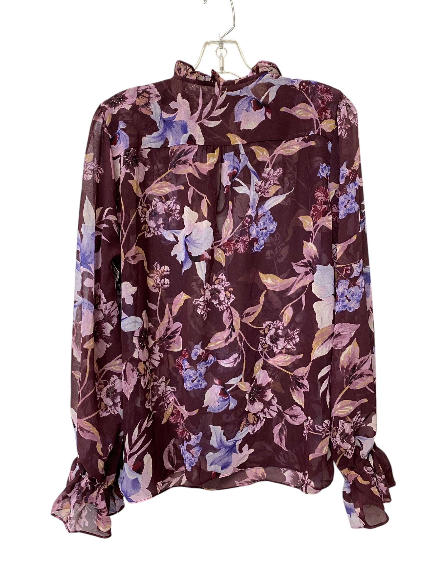 Top Long Sleeve By White House Black Market In Purple, Size: L