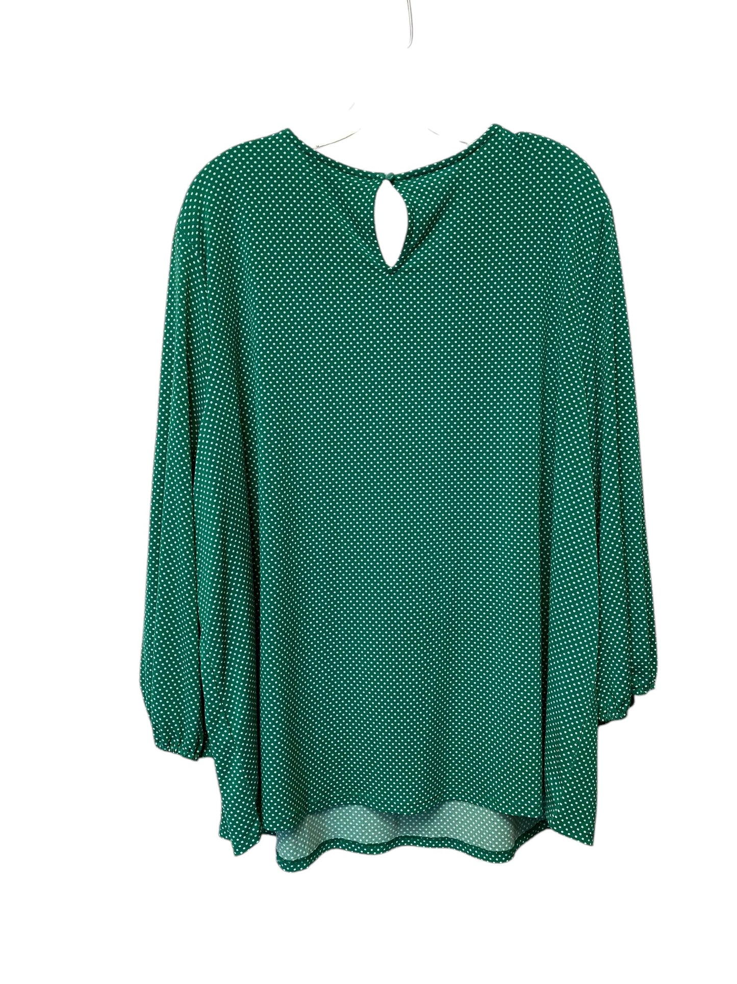 Top Long Sleeve By Adrianna Papell In Green, Size: 3x