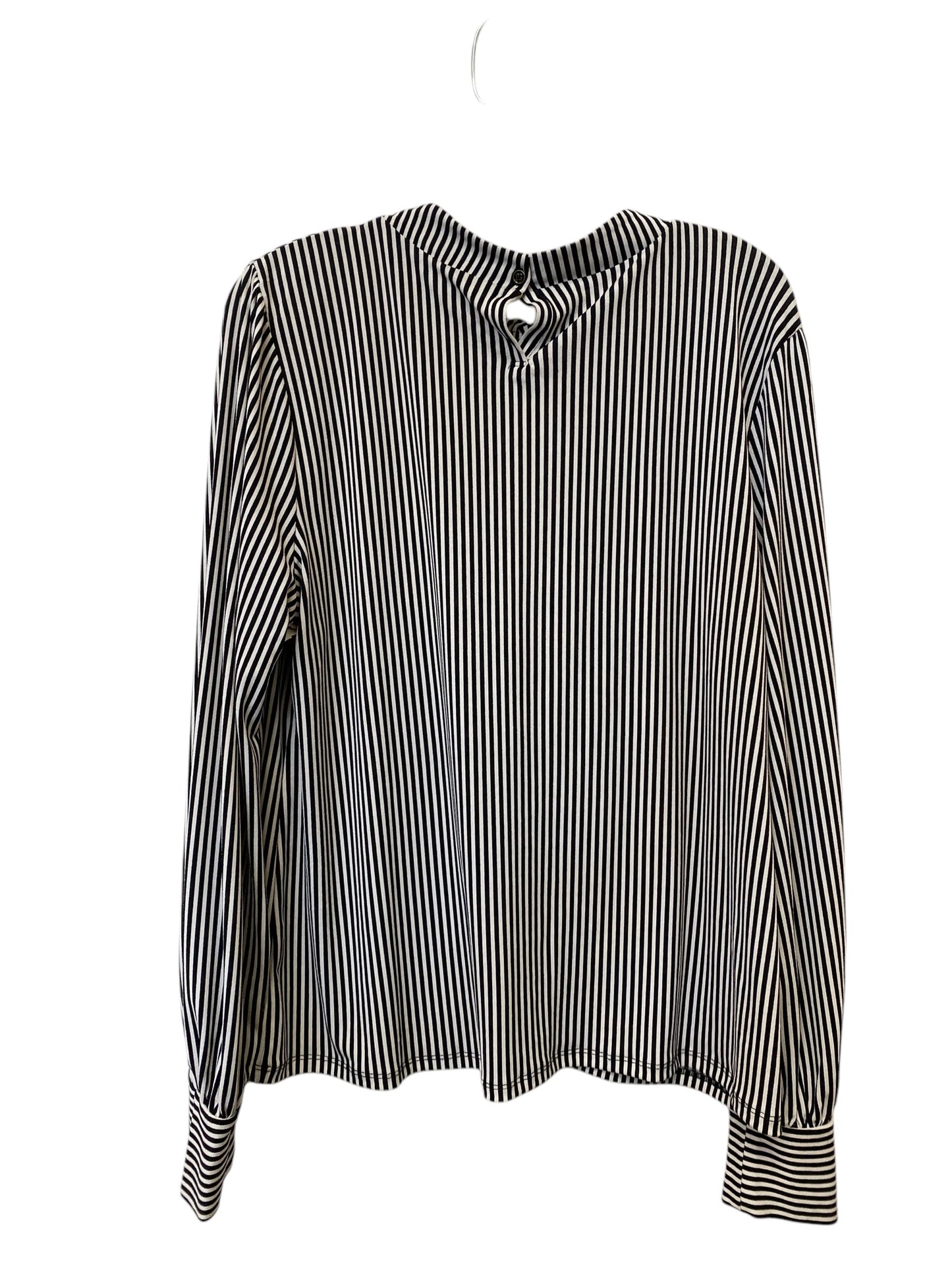 Top Long Sleeve By Adrianna Papell In Black & White, Size: Xl