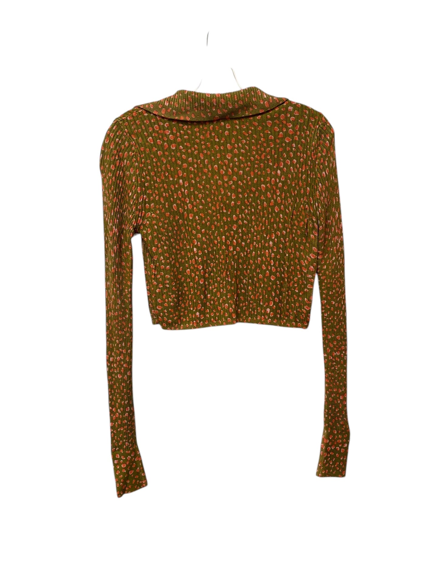 Top Long Sleeve By Free People In Green & Pink, Size: S