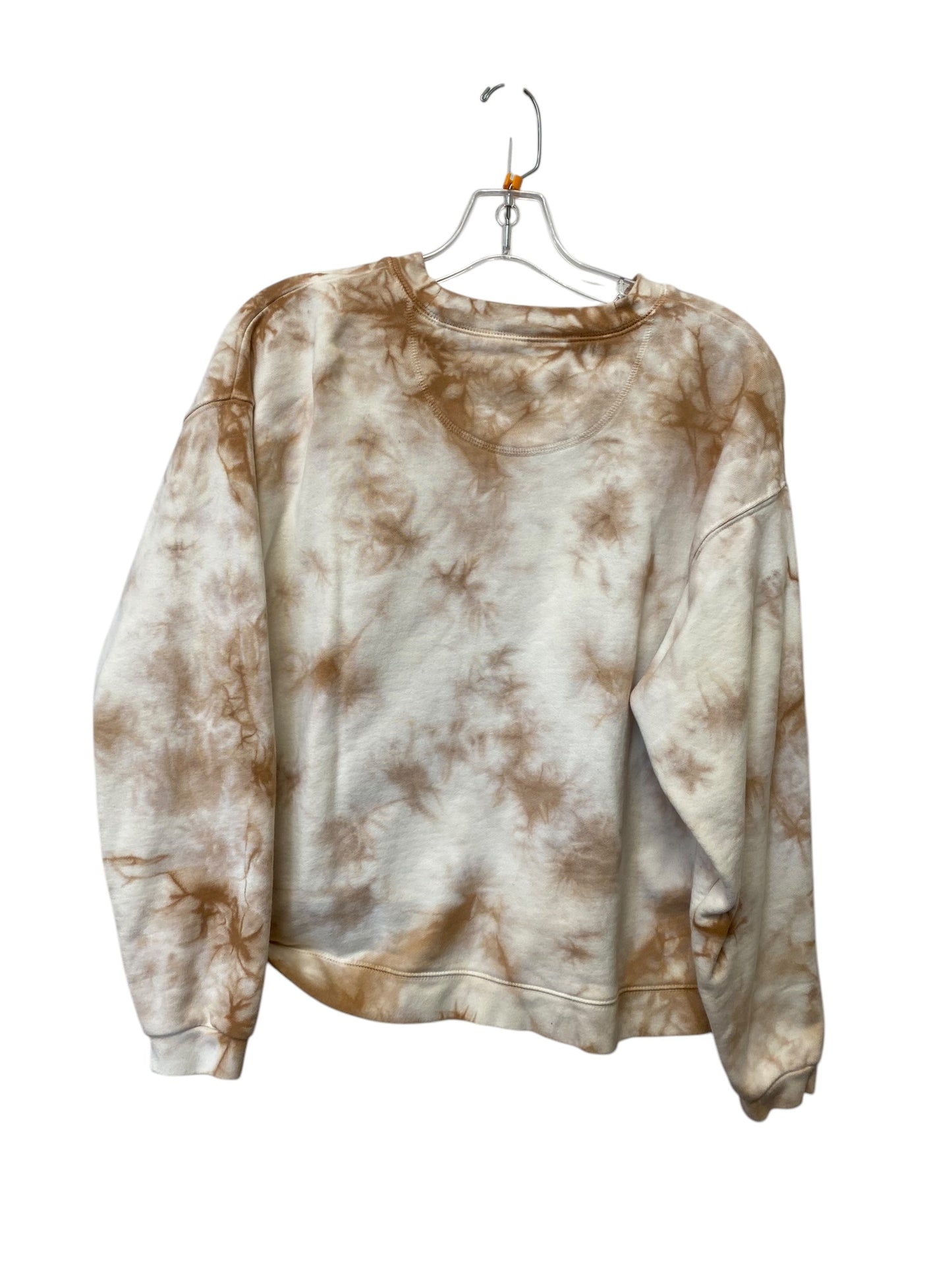 Sweatshirt Crewneck By Madewell In Brown & Cream, Size: M